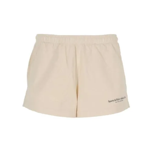 SPORTY & RICH Casual Shorts Unisex Cream