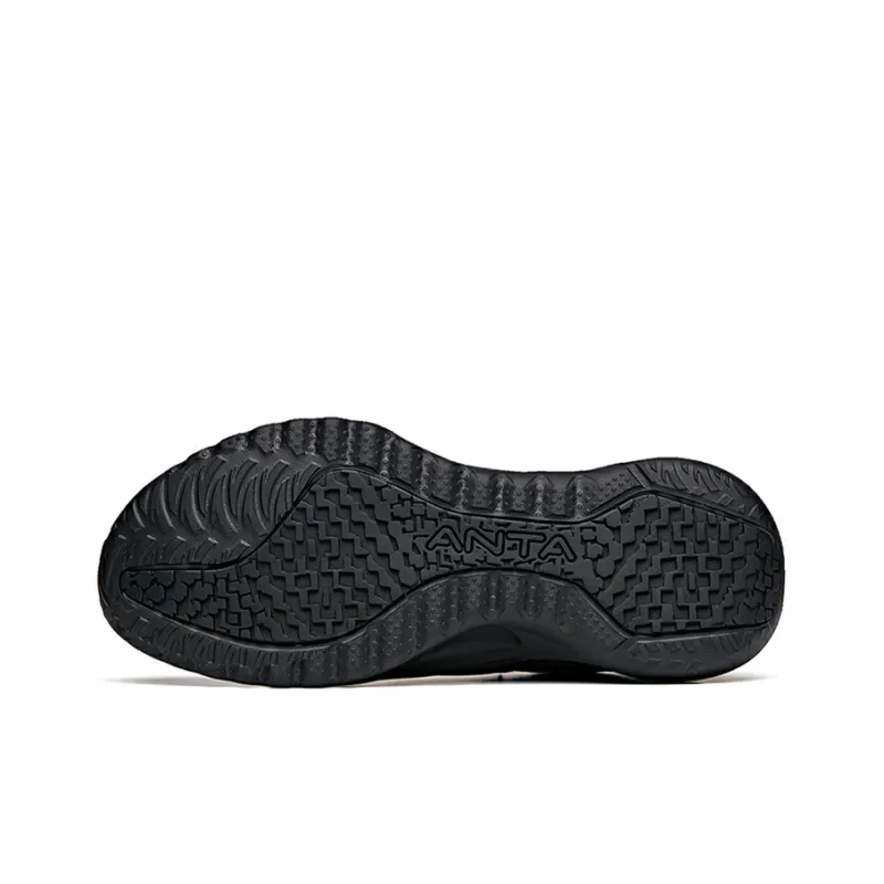 Anta Cushioning Anti Slip Wear Resistant Breathability Low Top Training Shoes Men's Pure Black-4
