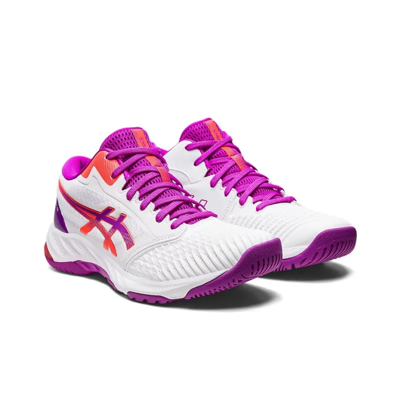 Asics Gel Netburner Ballistic MT FF 3 Low Top Training Shoes Women's White Purple-2