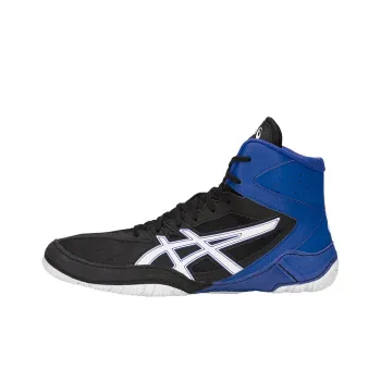 Asics Matcontrol Abrasion Resistant Slip Resistant Support High Top Training Shoes Men's Black Blue