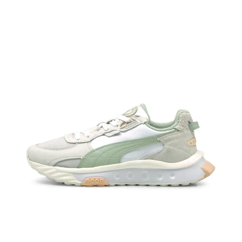 PUMA Wild Rider Prm White Grey Green Women's-0