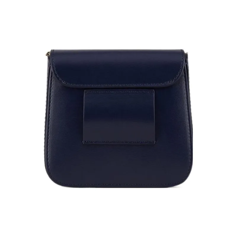 AMANI Cow Leather Shoulder Bag Women's Blue-2