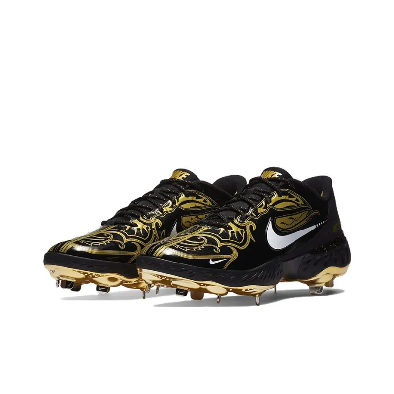 Nike Alpha Huarache Elite 3 Low Premium 'Black Metallic Vivid Gold'-2