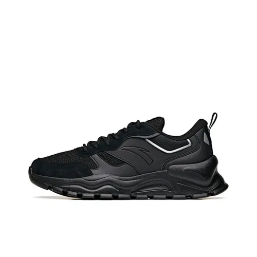 Anta Variety Training Collection Anti Slip Wear Resistant Low Top Training Shoes Men's Pure Black
