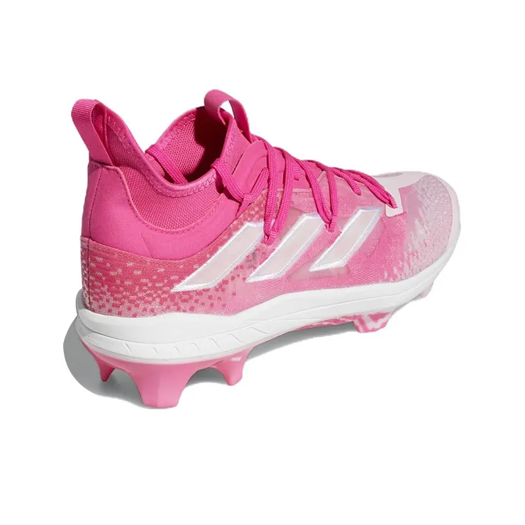 Adidas Adizero NWV TPU Wear Resistant Slip Resistant Mid Top Baseball Shoes Pink-3