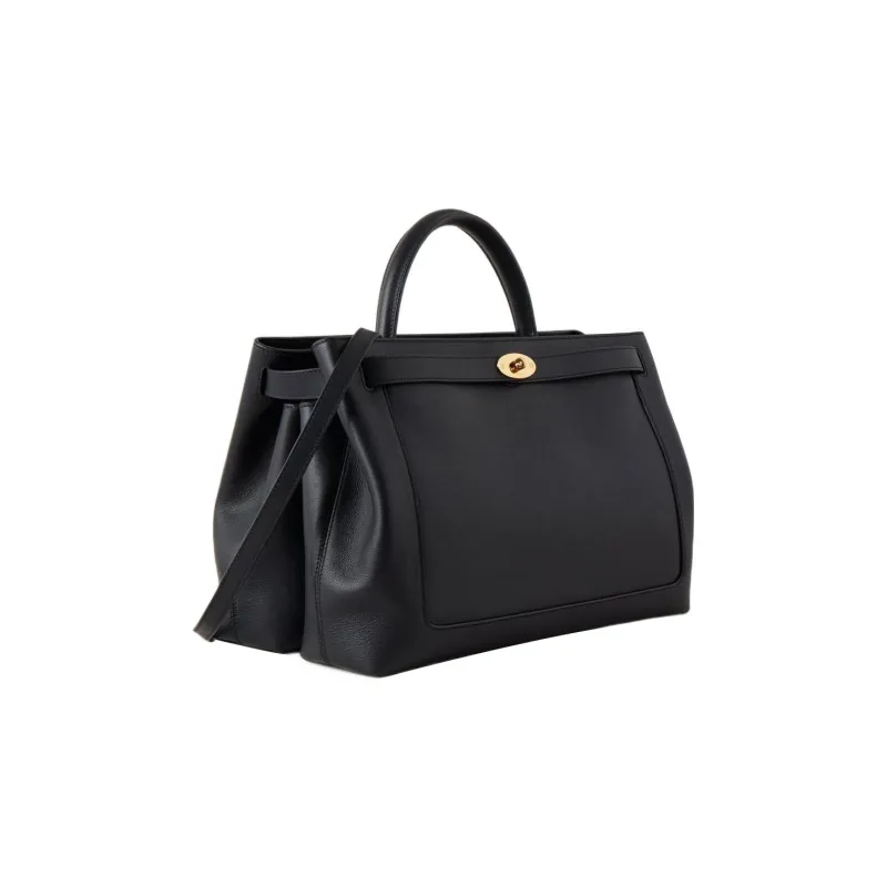 Mulberry Calfskin Shoulder Bag, Crossbody Bag, Handbag Women's Black-2