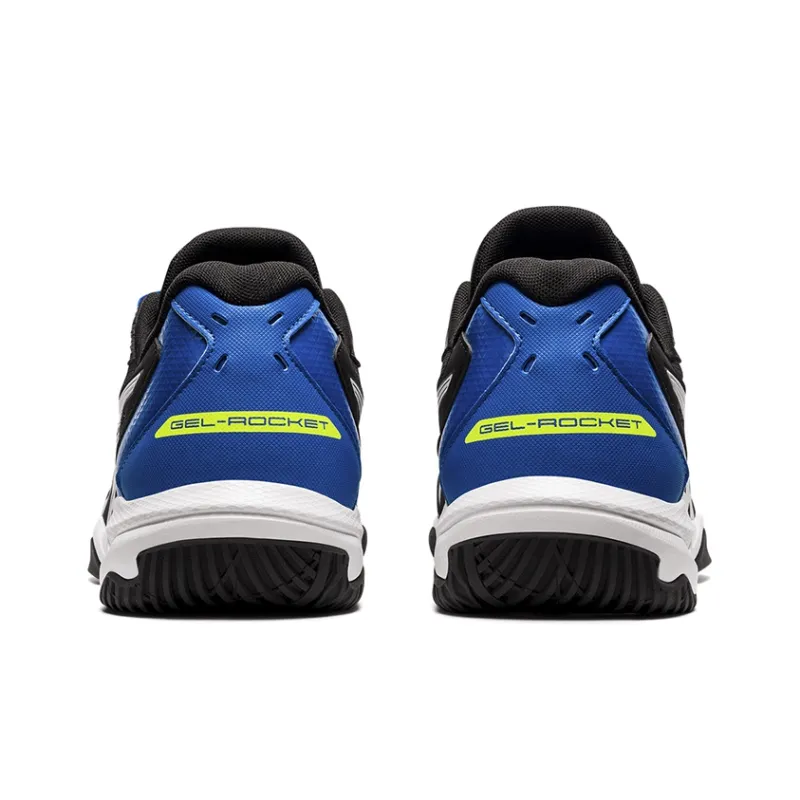 Asics Gel-Rocket 10 Wear-Resistant Low-Top Training Shoes Unisex Black Blue-4