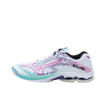 Mizuno Wave Lightning Z7 Anti Slip Wear Resistant Low Top Volleyball Shoes Unisex White Purple