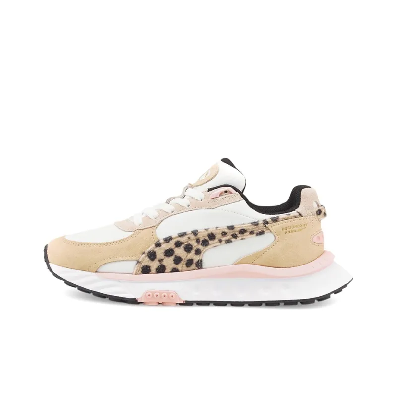 PUMA Wild Rider Wear resistant Non Slip Shock Absorption Low Tops Training Shoe Leopard Print-0