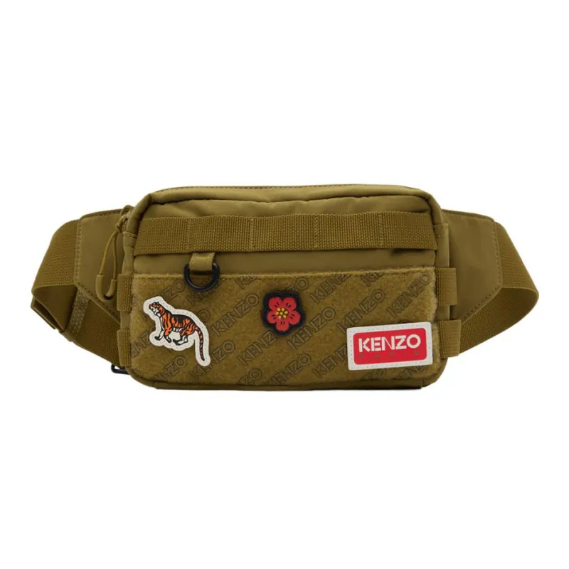 KENZO Nylon Messenger Bag, Shoulder Bag, Crossbody Bag Men's Khaki-2