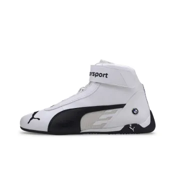 PUMA BMW M Series Cushioned Wear-Resistant Coverage High-Top Training Shoes Men's White Black