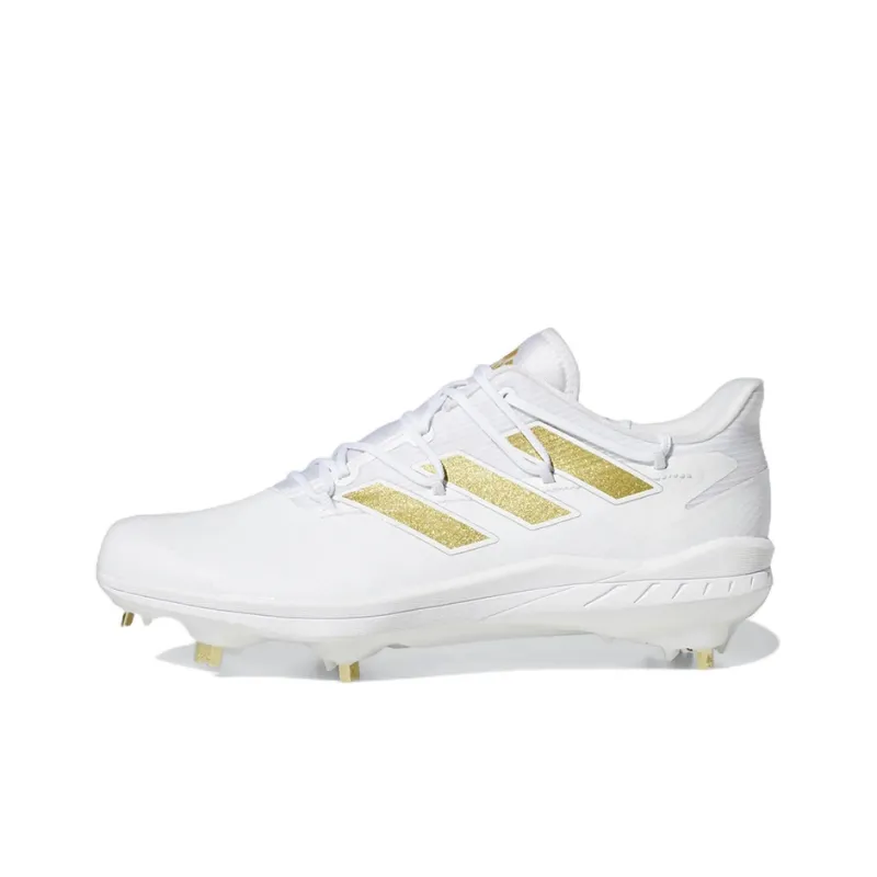 Adidas Adizero Cleats Wear Resistant Low Top Training Shoes Men's White Gold-0