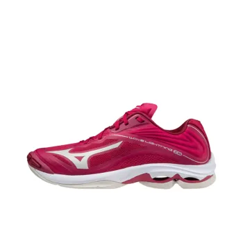 Mizuno Wave Lightning Z6 Anti-Slip Wear-Resistant Low-Top Volleyball Shoes Unisex Rose Red
