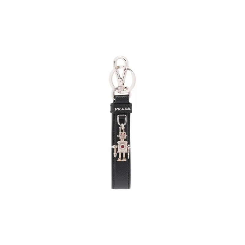 PRADA Logo plaque Keychain-0