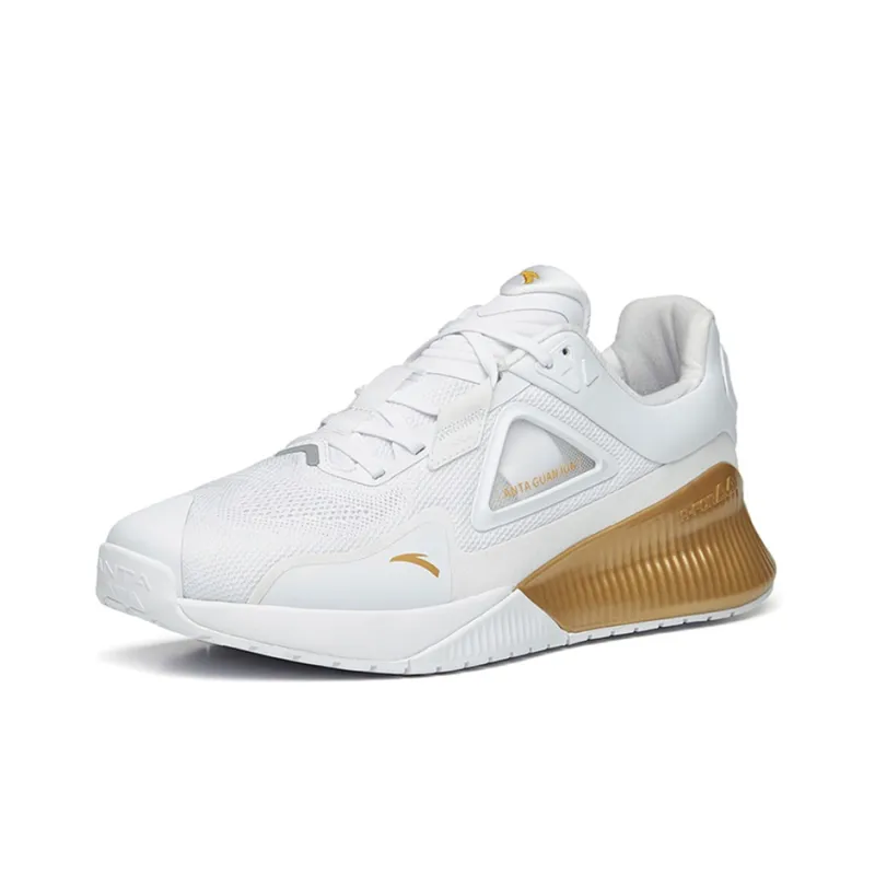 Anta Cushioning Anti Slip Wear Resistant Breathable Impact Resistant Low Top Training Shoes Men's White-2