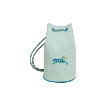 HERMES Epopee Polyester With Canvas And Cotton Canvas Bag Luggage Bag Beach Bag Storage Bag Women's Blue