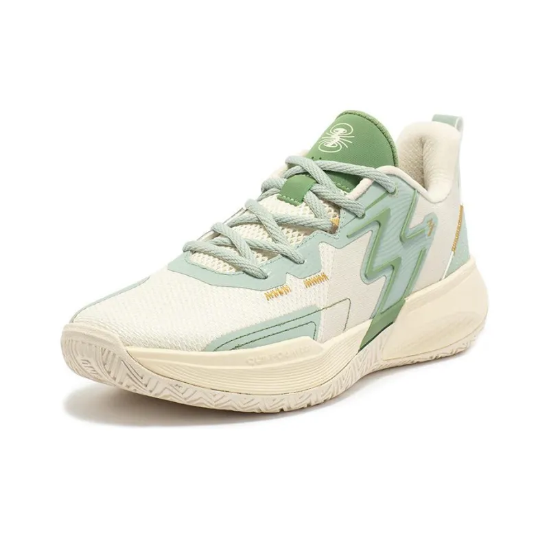 361° Big3 Team Cushioning Anti Slip And Wear Resistant Low Top Basketball Shoes Men's Beige Green-1