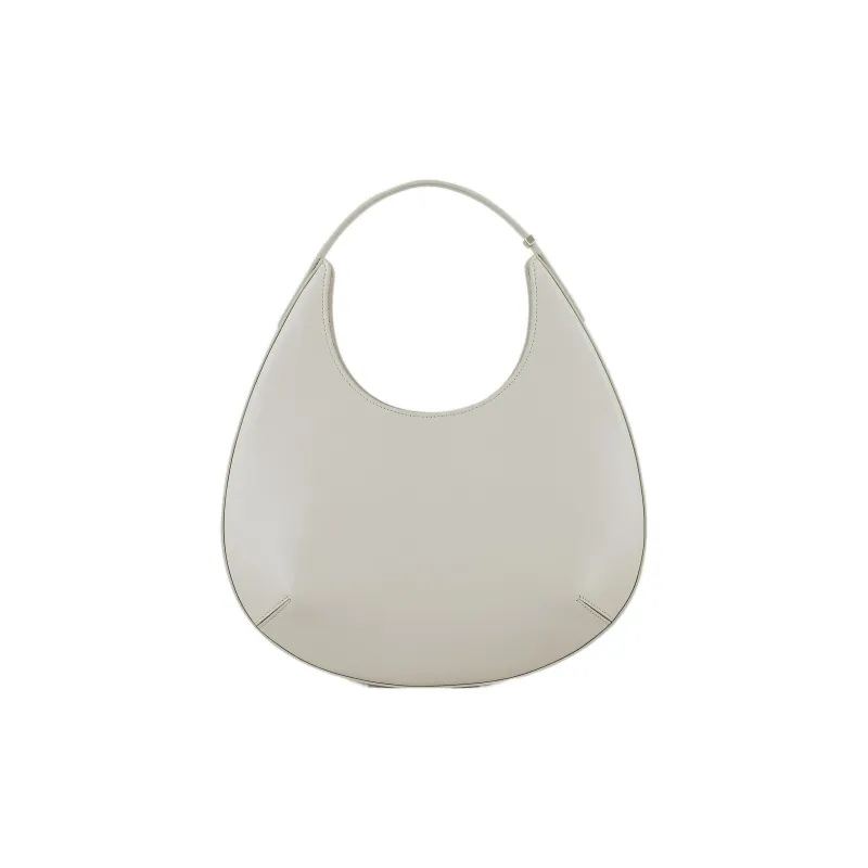 GIORGIO ARMANI Cow Leather Handbag Small Size Women's White-2