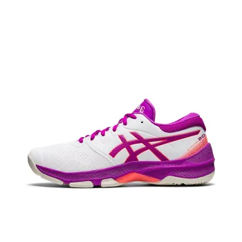 Asics Gel-Netburner 20 Low-Top Volleyball Training Shoes Women's White Purple D-Width
