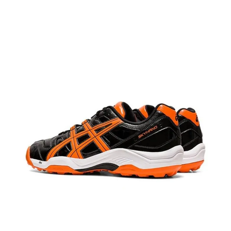 Asics Sky Hand Oc 2 Wear-Resistant Low-Top Training Shoes Unisex Black Orange-3