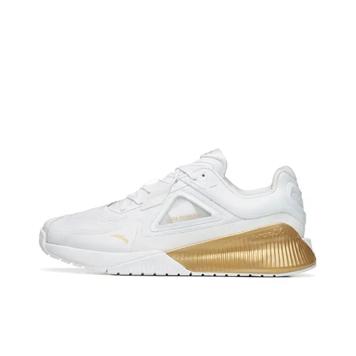 Anta Cushioning Anti-Slip Wear-Resistant Breathable Impact-Resistant Low-Top Training Shoes Men's White