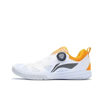 LiNing Durable Breathable Low Top Training Shoes Unisex White Orange