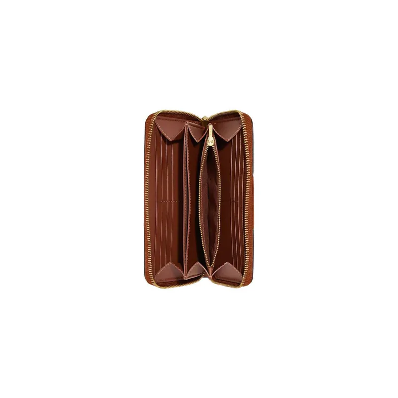 COACH Accordion Zip Cow Leather Clutches Wallets Small Size Women's Brown & Rainbow-1