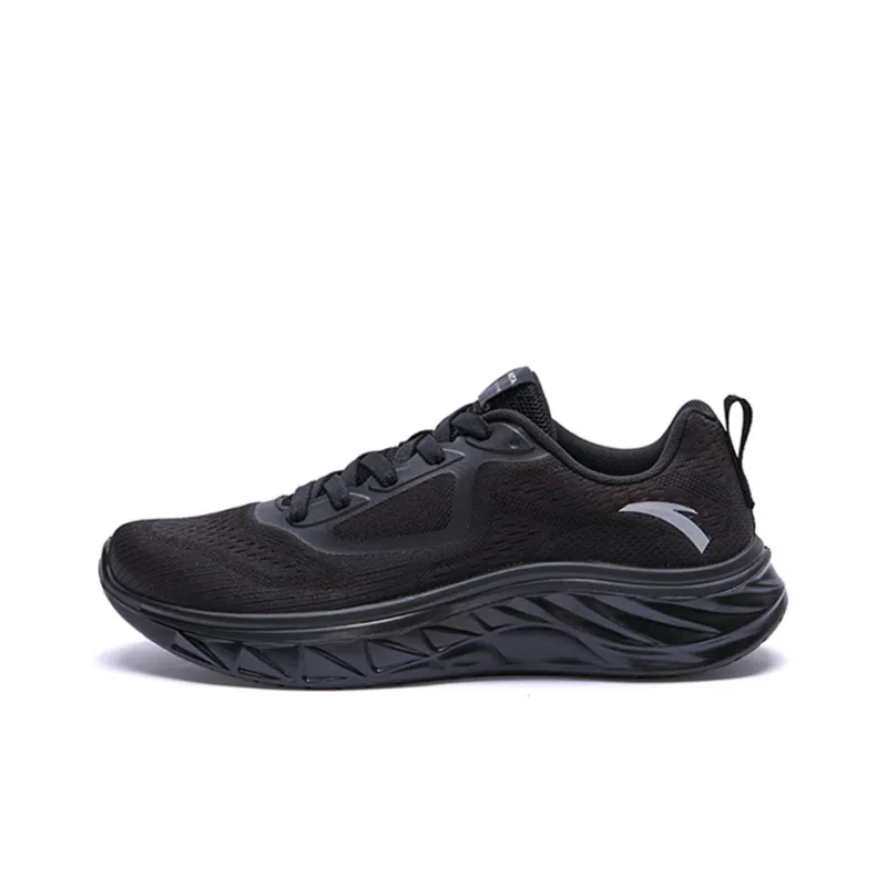 Anta Cushioned Anti Slip Wear Resistant Breathable Lightweight Low Top Training Shoes Men's Black Red-0