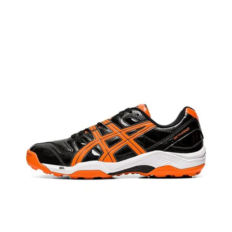 Asics Sky Hand Oc 2 Wear-Resistant Low-Top Training Shoes Unisex Black Orange-0