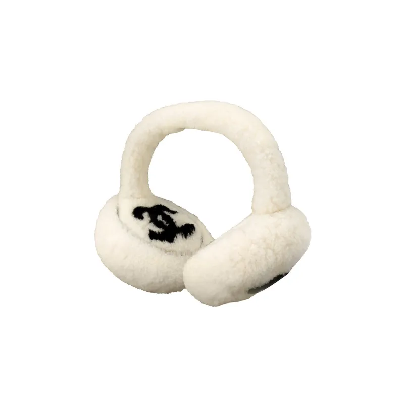 CHANEL Taffeta Earmuffs Unisex White-2