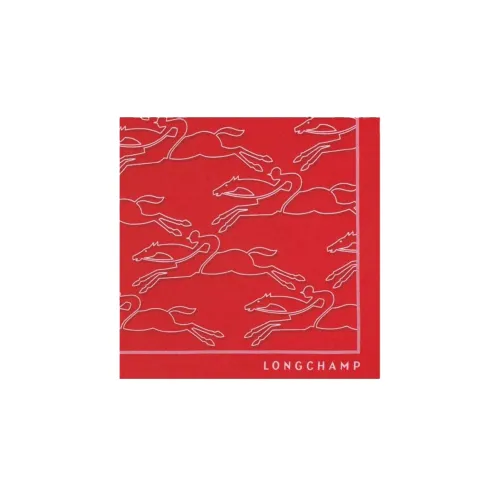 LONGCHAMP Silk Scarves Women's Red