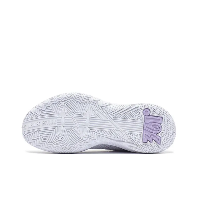 361° Big3 Team Cushioned Wear Resistant Breathable Low Top Basketball Shoes Men's White Purple-4