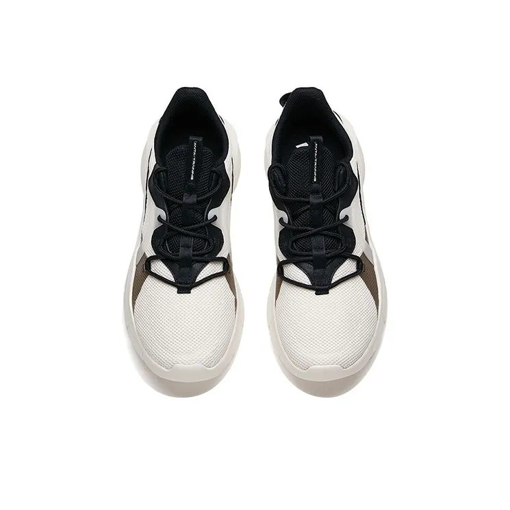 ANTA Training Shoes Men Low Top Ivory White/Black/Brown-2
