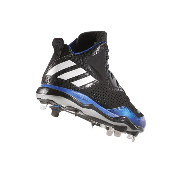 Adidas Poweralley 4 Anti-Slip Wear-Resistant Mid-Top Training Shoes Men's Black Blue-3