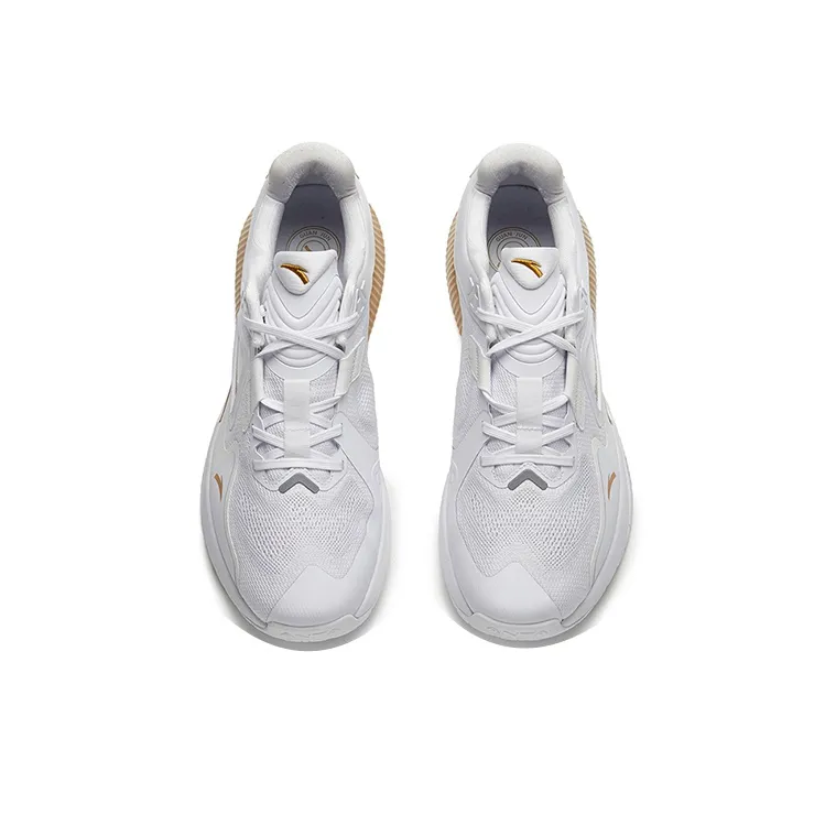 Anta Cushioning Anti Slip Wear Resistant Breathable Impact Resistant Low Top Training Shoes Men's White-3