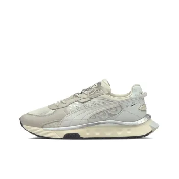 PUMA Wild Rider Low Top Running Shoes Ivory 'Gray Silver White'