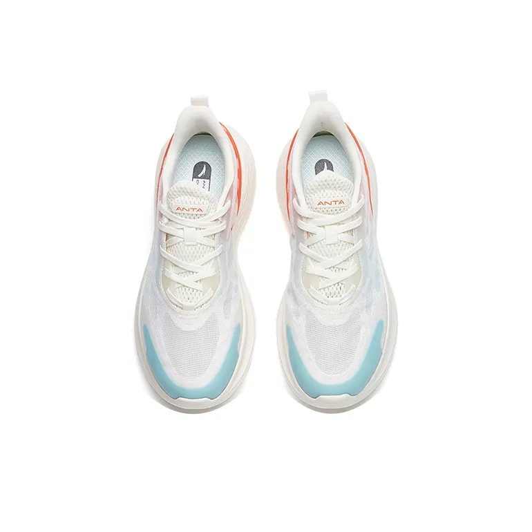 ANTA Variety Training Collection Training Shoes Women's Low Top Ivory White/Fluorescent Carthamus Orange/Light Steel Blue-2