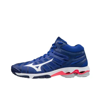 Mizuno Wave Voltage Anti-Slip And Wear-Resistant Breathable Mid-Top Training Shoes Men's Blue White