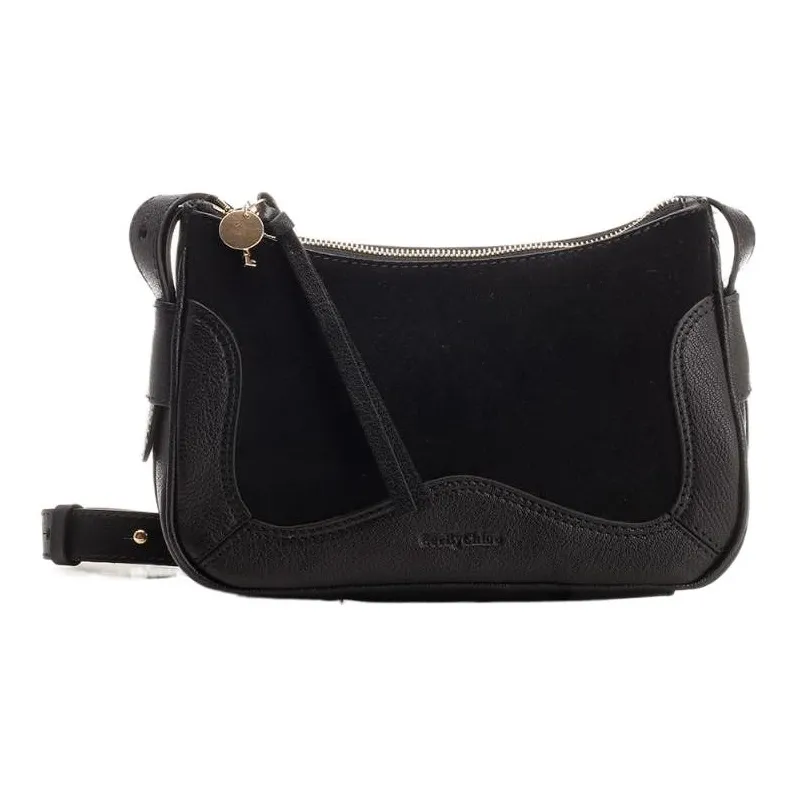 See By Chloe Calfskin One Shoulder Handbags Women's Black-3