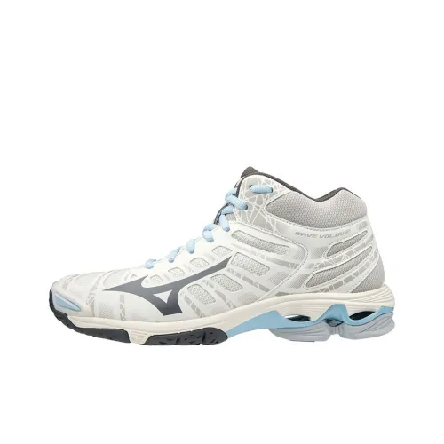 Mizuno Wave Voltage Training Shoes Women's Mid-Top White/Gray/Blue