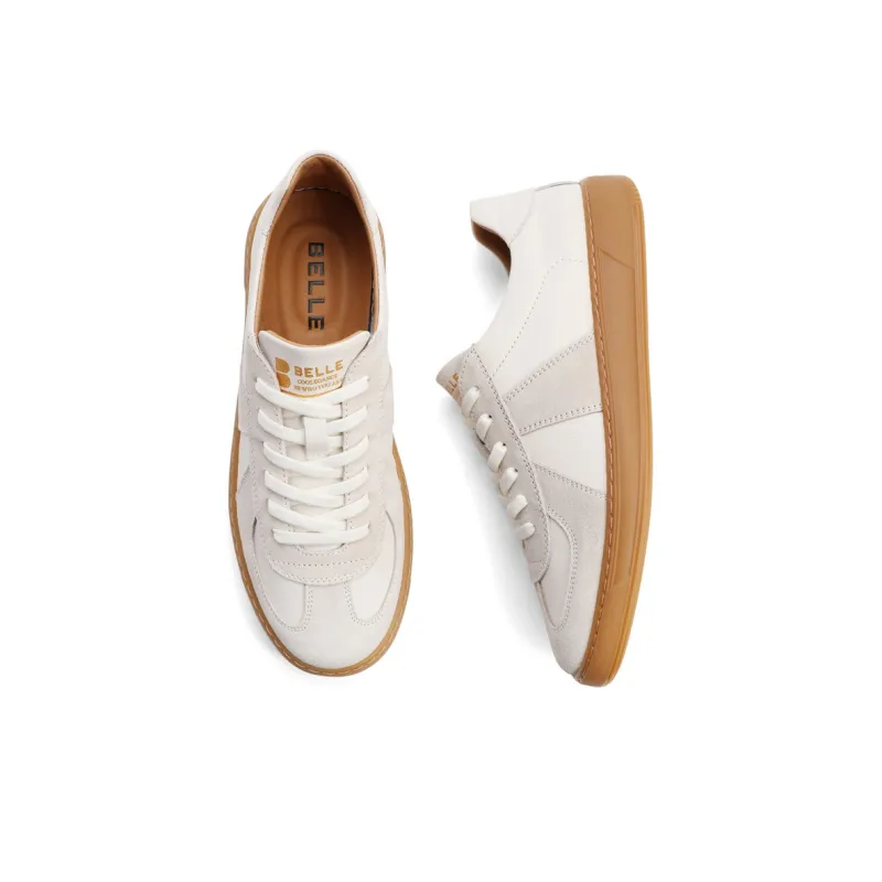 BELLE Stylish Skateboarding Shoes Men's White-4