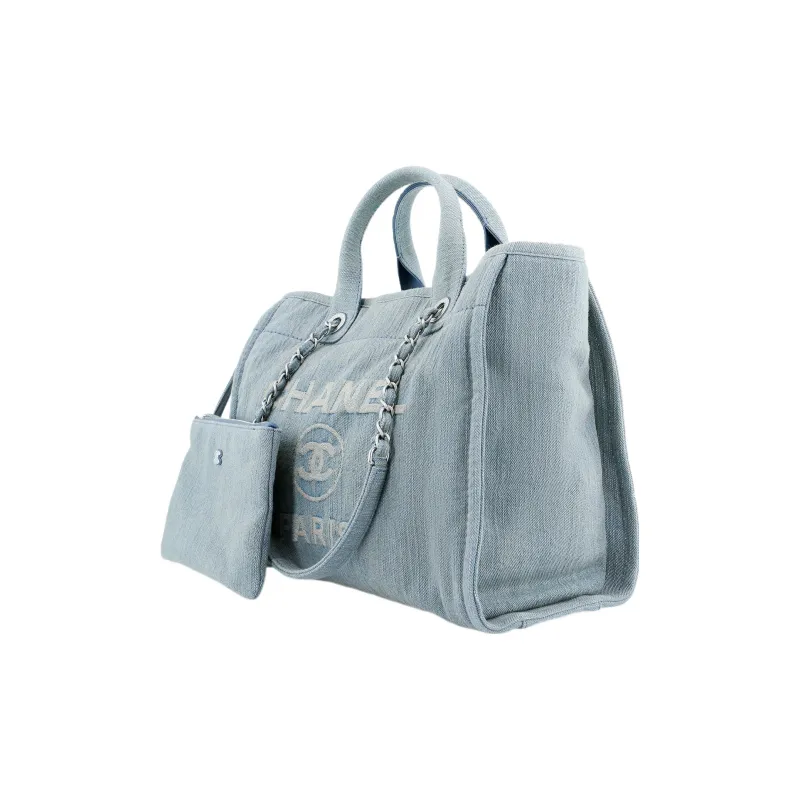 CHANEL Medium Denim 23S Shopping Bag Light Blue AS3351-2