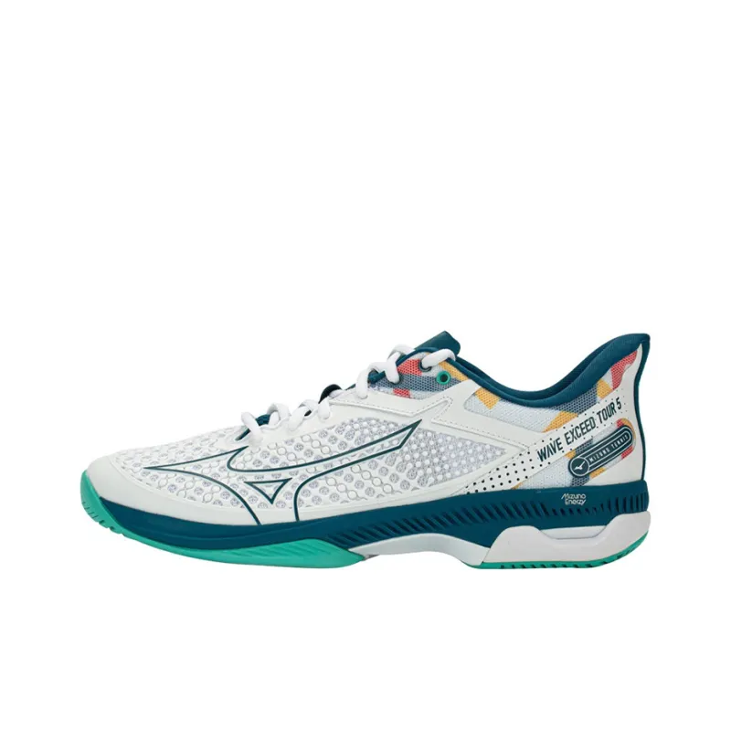 Mizuno Wave Exceed Tour 5 Wear-Resistant Low-Top Training Shoes Unisex White Blue-0
