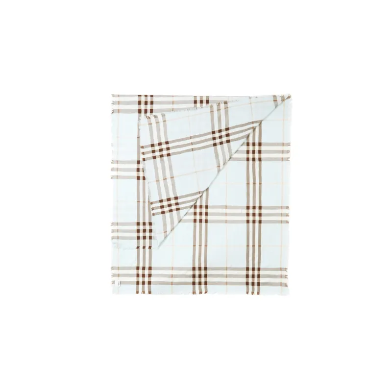Burberry Silk Scarves Women's Light Blue-1