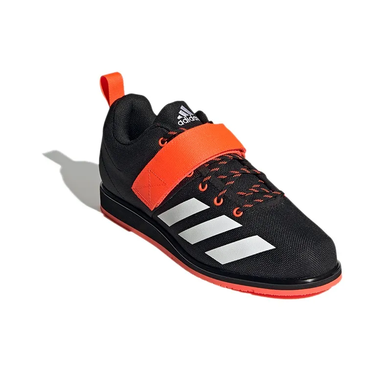 Adidas Powerlift 4 Weightlifting Wear-Resistant Low-Top Training Shoes Unisex Black Orange-2