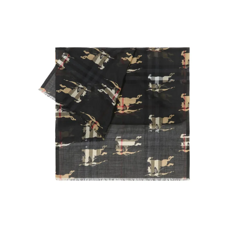 Burberry EKD print Wool silk Scarf-2