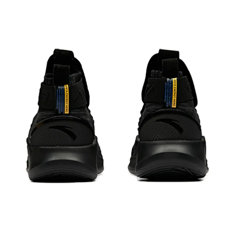 Anta Cushioning, Slip Resistant, Abrasion Resistant, Breathable Low Top Training Shoes Men's Black Yellow-4