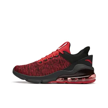 Anta Cushioning And Breathable Low Top Training Shoes Men's Black Red