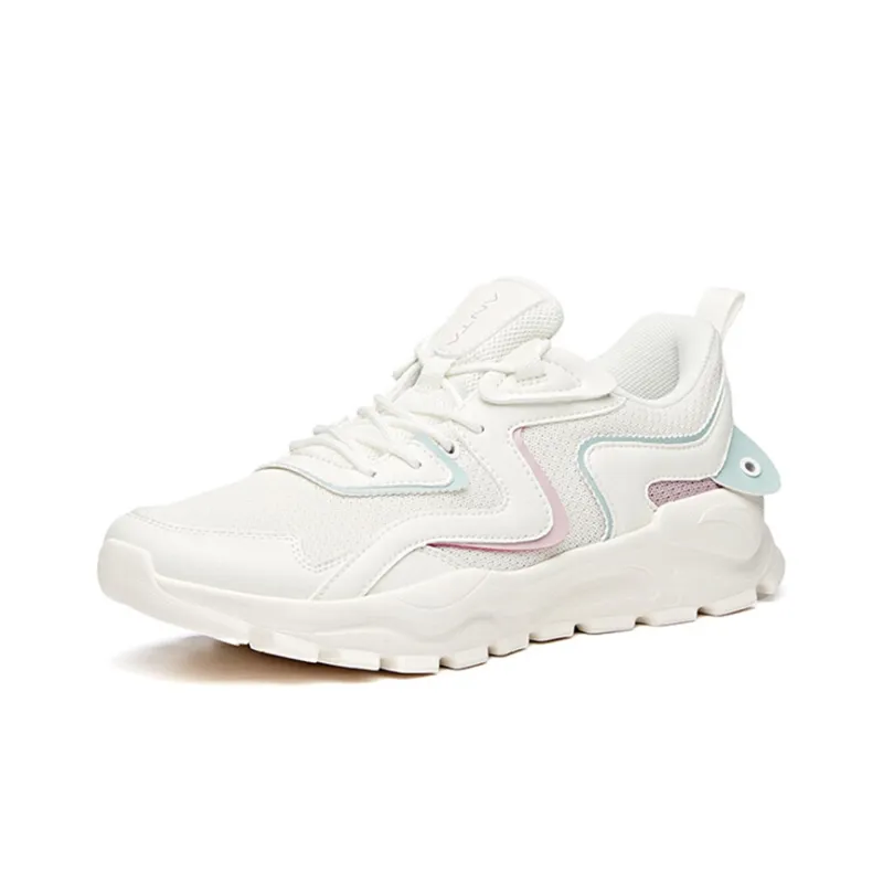 ANTA Variety Training Collection Training Shoes Women's Low Top Ivory White/Gray Purple/Cyan-1