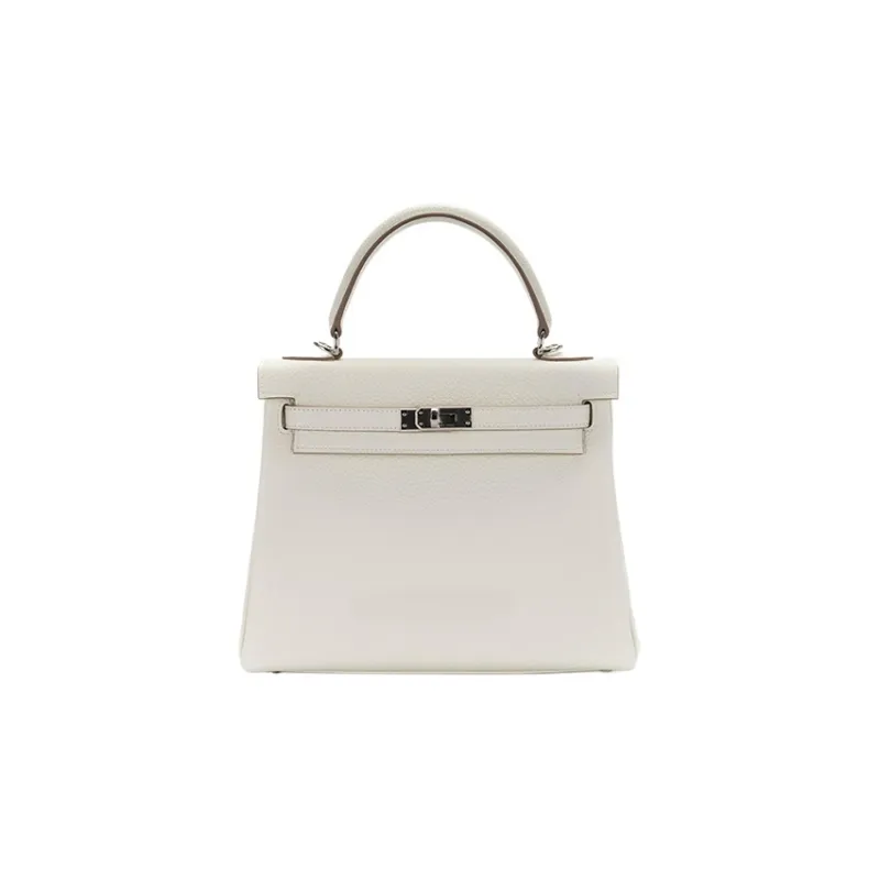 HERMES Kelly Togo Calfskin Kelly Bag Handbags Regular Women's 0T Mushroom White-0